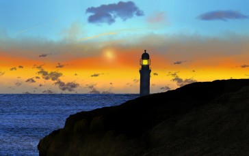 Digital Painting, Digital Art, Lighthouse, Landscape Wallpaper