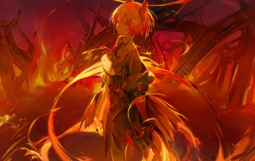 Arknights, Anime, Anime Girls, Fire Wallpaper