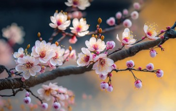 AI Art, Cherry Blossom, Flowers, Branch Wallpaper