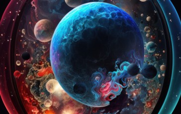 AI Art, Illustration, Planet, Space Wallpaper