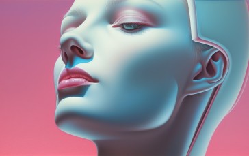 AI Art, Airbrushed, Women, 1980s, Illustration, Minimalism Wallpaper