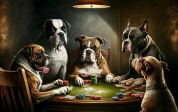 AI Art, Illustration, Dog, Poker, Poker Chips Wallpaper