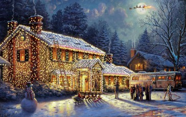Christmas, Movies, Oil Painting, Painting Wallpaper