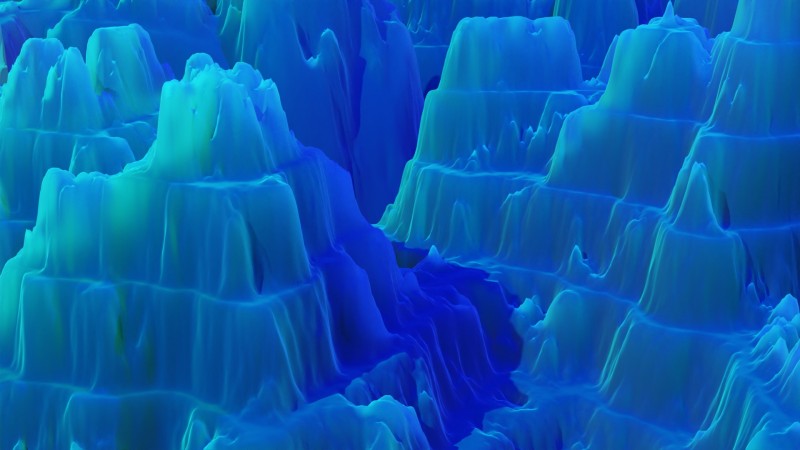 Landscape, Blue, Blender, Digital Art Wallpaper