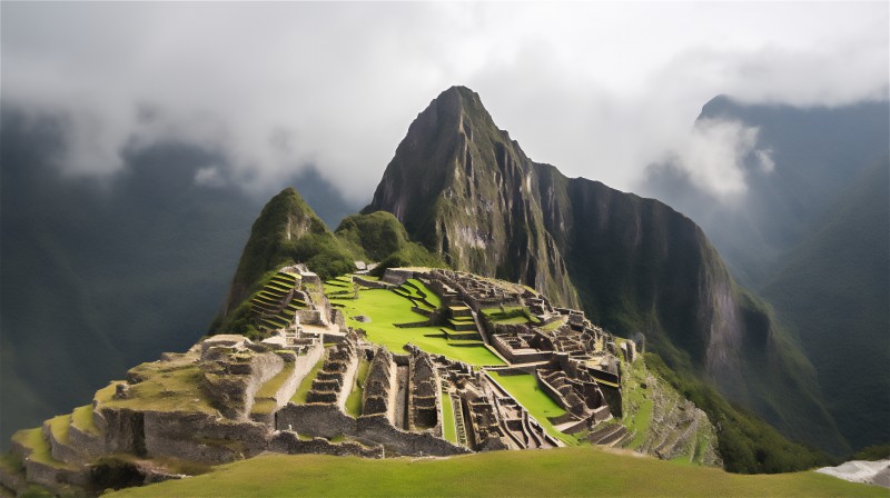 AI Art, Machu Picchu, Nature, Clouds Wallpaper