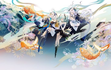 Anime, Anime Girls, Pixiv, Long Hair, Fish Wallpaper