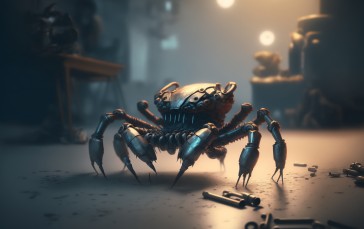 AI Art, Robot, Crabs, Workshop Wallpaper