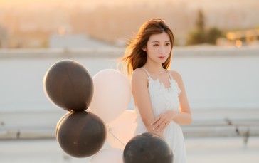 Asian, Women, Model, Balloon Wallpaper