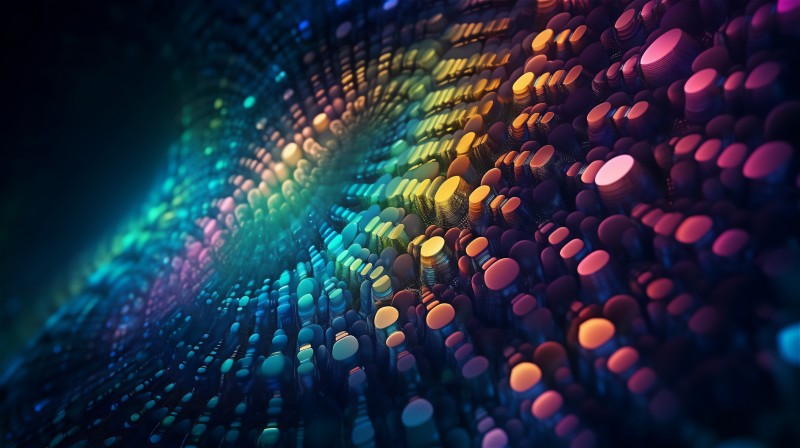 AI Art, Colorful, Dots, Abstract, Simple Background Wallpaper