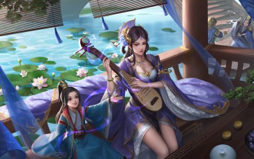 Three Kingdoms, Video Game Characters, Video Games, Video Game Girls, Video Game Boys, Water Lilies Wallpaper