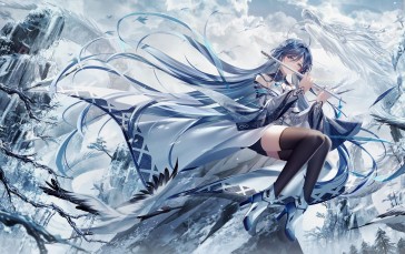 Anime, Anime Girls, Blue Hair, Blue Eyes, Stockings Wallpaper
