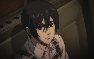Shingeki No Kyojin, Mikasa Ackerman, Anime Screenshot, Anime Girls, Short Hair Wallpaper