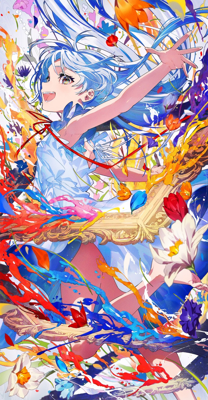 Mika Pikazo, Anime Girls, Colorful, Portrait Display Wallpaper