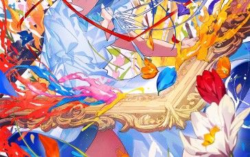 Mika Pikazo, Anime Girls, Colorful, Portrait Display Wallpaper