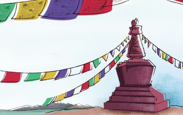 Tibet, Flag, Artwork, Buddhism Wallpaper