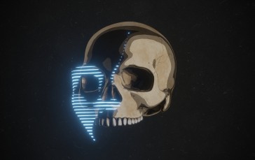 Retro Theme, Simple Background, Minimalism, Skull Wallpaper