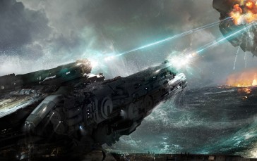 Science Fiction, Science, Cannon, Explosion Wallpaper
