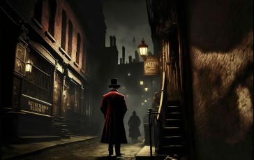 AI Art, Jack the Ripper, Men, London, Victorian Wallpaper