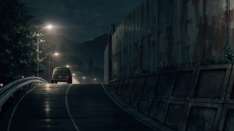 Chainsaw Man, Anime, 4K, Anime Screenshot, Car, Night Wallpaper