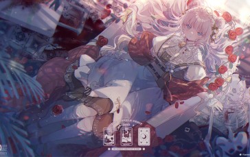 Anime, Anime Girls, Lying on Back, Flowers, Lying Down Wallpaper
