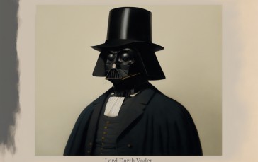 AI Art, Darth Vader, Star Wars, Hat, Portrait Wallpaper
