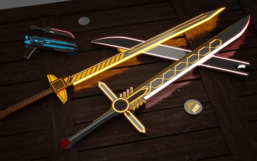 Blender, Sword, Digital Art, CGI, Weapon Wallpaper