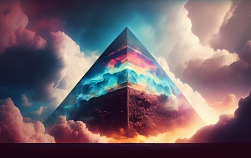 Pyramid, Colorful, Universe, Clouds, Smoke Wallpaper