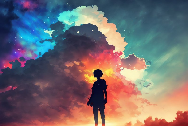 AI Art, Clouds, Studio Ghibli, Illustration Wallpaper