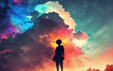 AI Art, Clouds, Studio Ghibli, Illustration Wallpaper