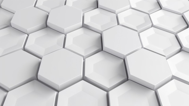 AI Art, White, Hexagon, Abstract Wallpaper