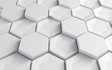 AI Art, White, Hexagon, Abstract Wallpaper
