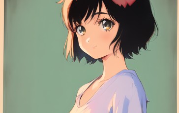 Novel Ai, Anime Girls, AI Art, Brunette Wallpaper
