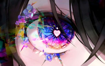 Anime, Anime Girls, Multi-colored Eyes, Heart Eyes Wallpaper