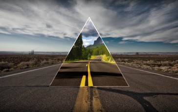 Road, Triangle, Clouds, Sky Wallpaper