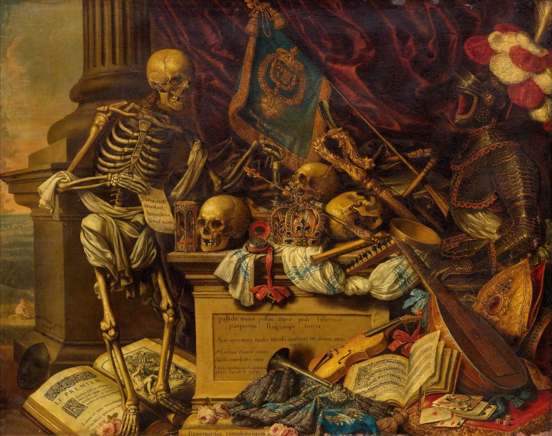 Memento Mori, Skeleton, Bones, Painting, Artwork Wallpaper