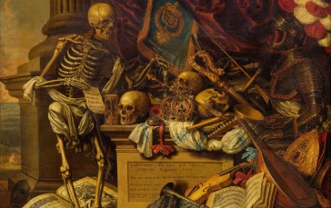 Memento Mori, Skeleton, Bones, Painting, Artwork Wallpaper