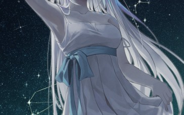 Anime, Anime Girls, Portrait Display, Butterfly Wings, Stars, Constellation Wallpaper