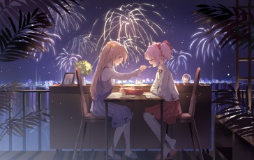 Anime, Anime Girls, Fireworks, Profile Wallpaper