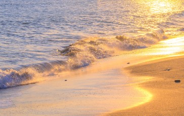Beach, Sunset, Water, Sand, Sunlight Wallpaper
