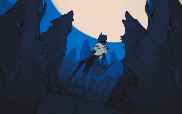Wolf, Werewolves, Anthropomorphic, Shotgun, Moon Wallpaper