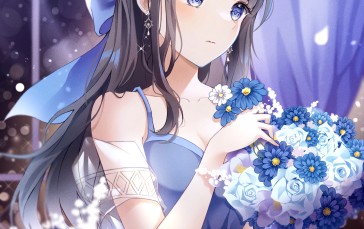 Anime, Anime Girls, Portrait Display, Flowers Wallpaper