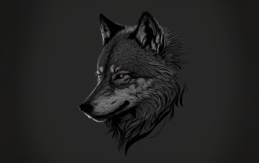 Wolf, AI Art, Digital Art, Simple Background, Animals Wallpaper