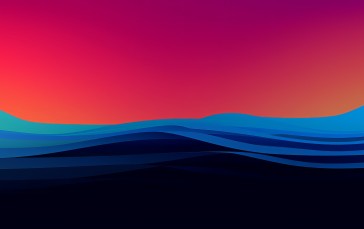 AI Art, Minimalism, Sea, Sunset Wallpaper