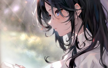 Anime, Anime Girls, Portrait Display, Books, Black Hair Wallpaper