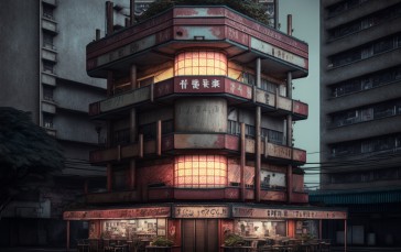Illustration, Japan, City, Building Wallpaper