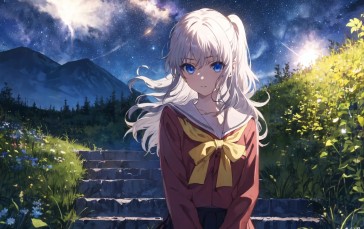 Tomori Nao, Anime Girls, AI Art, Charlotte (anime) Wallpaper