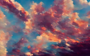 Clouds, AI Art, Vibrant, Colorful Wallpaper