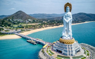 China, Photography, Trey Ratcliff, Water, Statue, Mountains Wallpaper