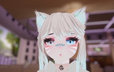 Vrchat, Anime Girls, CGI, Heterochromia Wallpaper