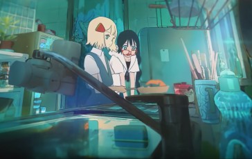 Anime Girls, Cook, Glasses, Kitchen Wallpaper
